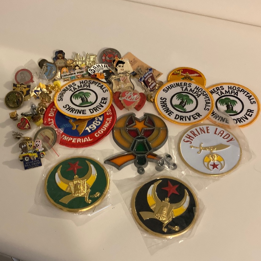 Shriner patches and pins